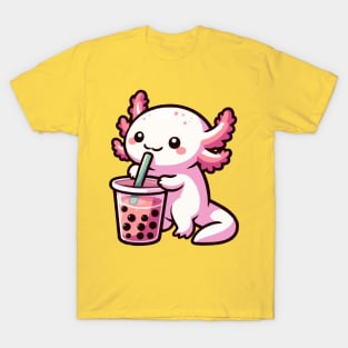 adorable baby axolotl drink boba T-Shirt